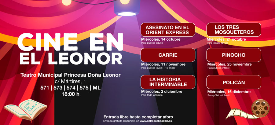 Ciclo de cine en el Teatro Princesa Doña Leonor de Boadilla del Monte Ciclo de cine en el Teatro Princesa Doña Leonor de Boadilla del Monte