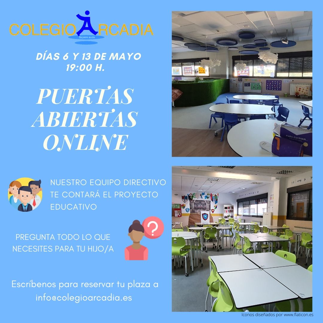 Colegio Arcadia: el 6 y el 13 de mayo, puertas abiertas online