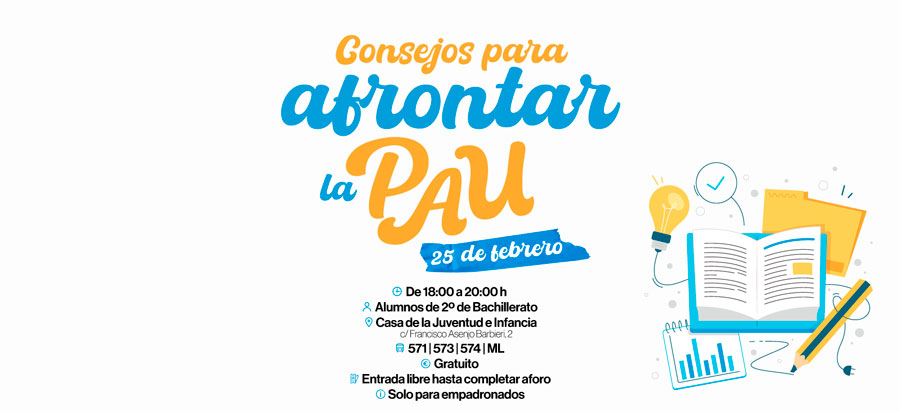 Charla para alumnos de 2º de Bachillerato sobre cómo afrontar la PAU Charla para alumnos de 2º de Bachillerato sobre cómo afrontar la PAU