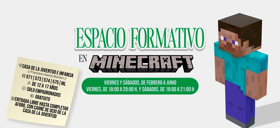 Espacio Minecraft para jóvenes de 12 a 17 años en Boadilla del Monte Espacio Minecraft para jóvenes de 12 a 17 años en Boadilla del Monte
