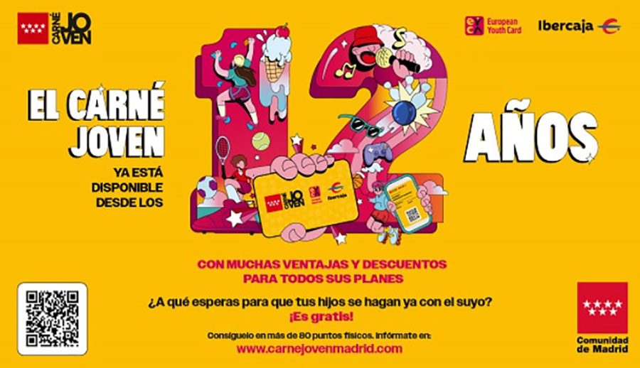 El Carné Joven de la Comunidad de Madrid podrá solicitarse desde los 12 años El Carné Joven de la Comunidad de Madrid podrá solicitarse desde los 12 años