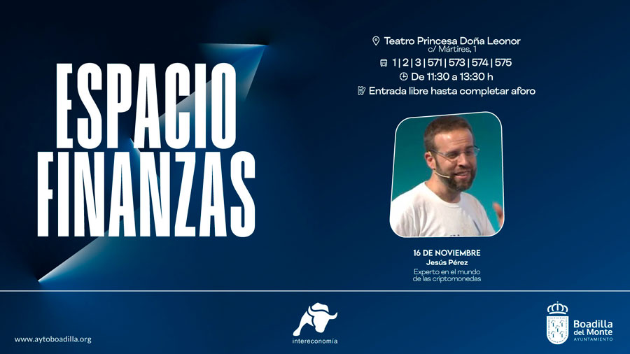 16 de noviembre, conferencia de Jesús Pérez, experto en criptomonedas