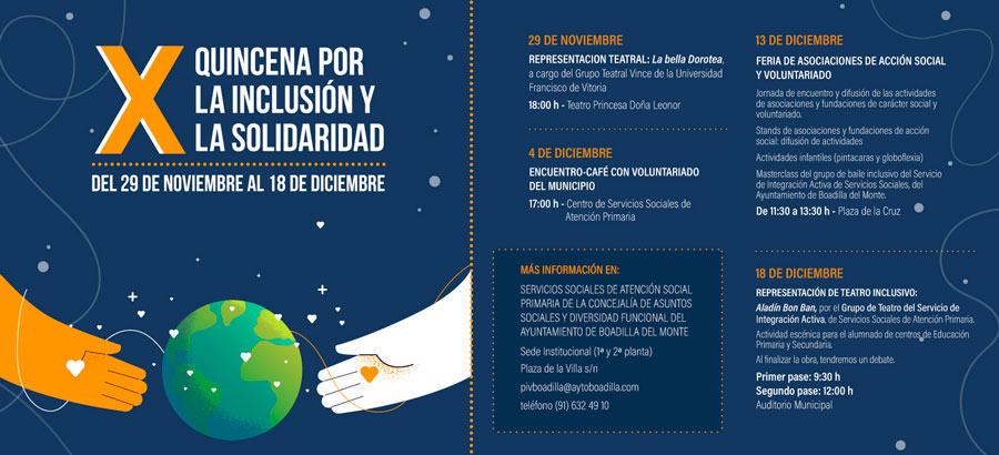 Quincena por la Inclusión y la Solidaridad en Boadilla del Monte Quincena por la Inclusión y la Solidaridad en Boadilla del Monte