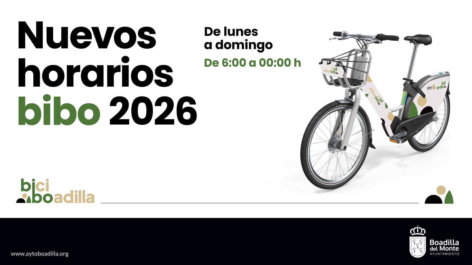 Nuevo horario en 2026 del servicio municipal de bicicletas eléctricas: de 6.00 a 00.00 Nuevo horario en 2026 del servicio municipal de bicicletas eléctricas: de 6.00 a 00.00
