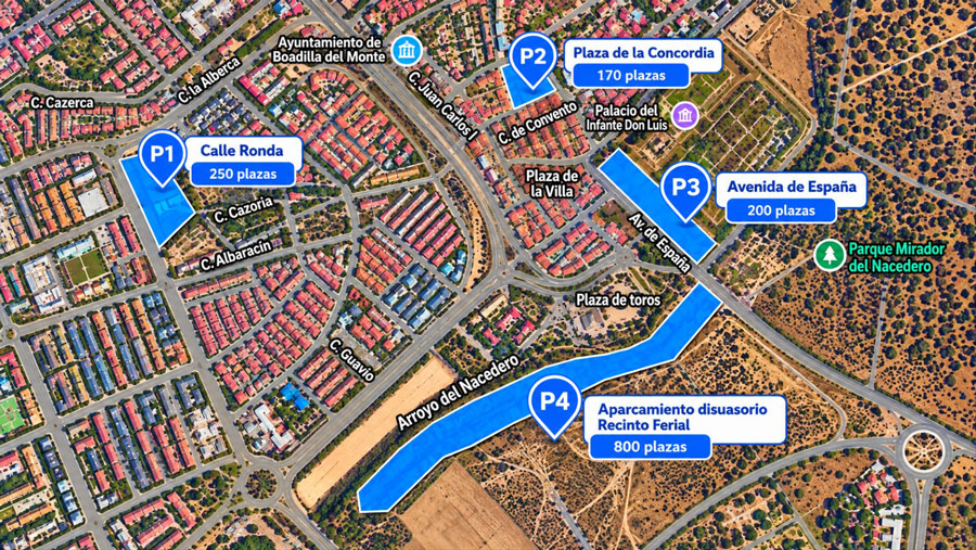 Fiestas de Boadilla del Monte: plan especial de movilidad y aparcamientos Fiestas de Boadilla del Monte: plan especial de movilidad y aparcamientos