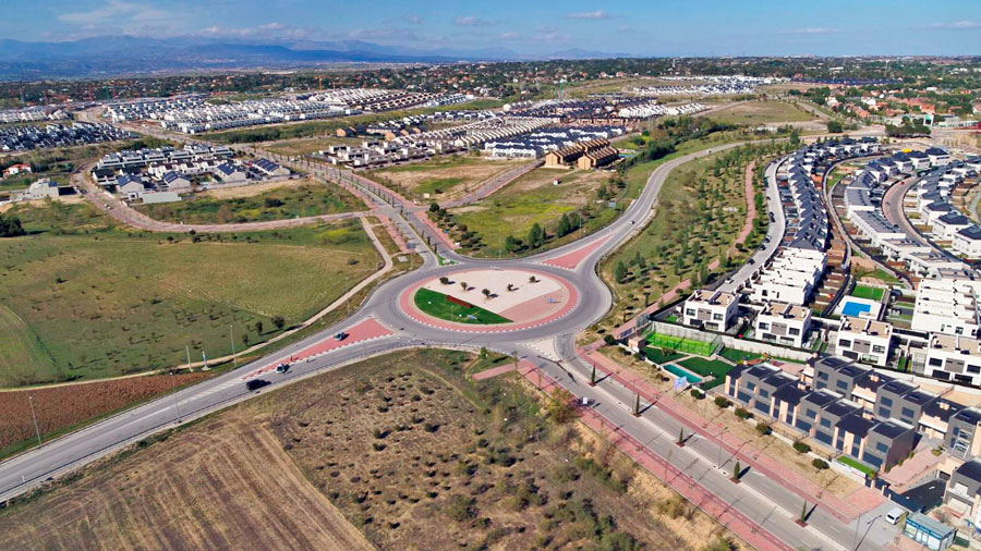 Boadilla del Monte: imagen aérea de los nuevos desarrollos urbanos de Olivar y El Pastel