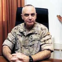 El teniente general Alfredo Cardona Torres, responsable del Cuartel General de la OTAN de Retamares durante la entrevista.